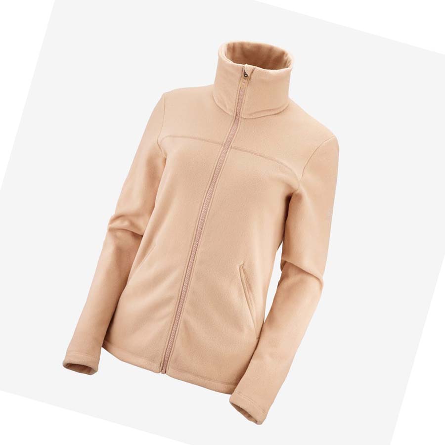 Salomon ESSENTIAL COSY FLEECE Kapucnis Pulóver Női Rózsaszín | HU 3114LIS